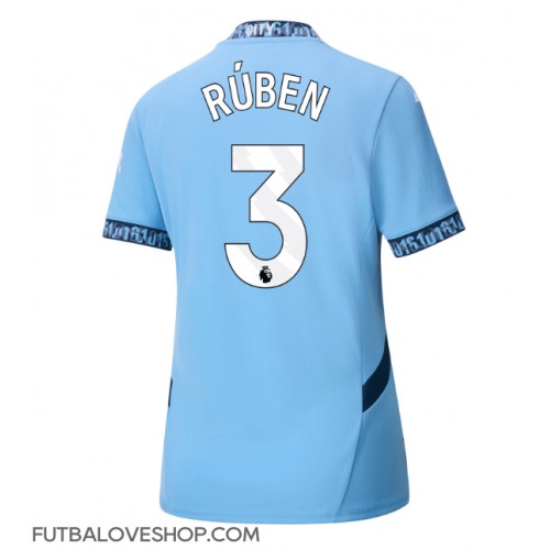 Dres Manchester City Ruben Dias #3 Domáci pre Ženy 2024-25 Krátky Rukáv